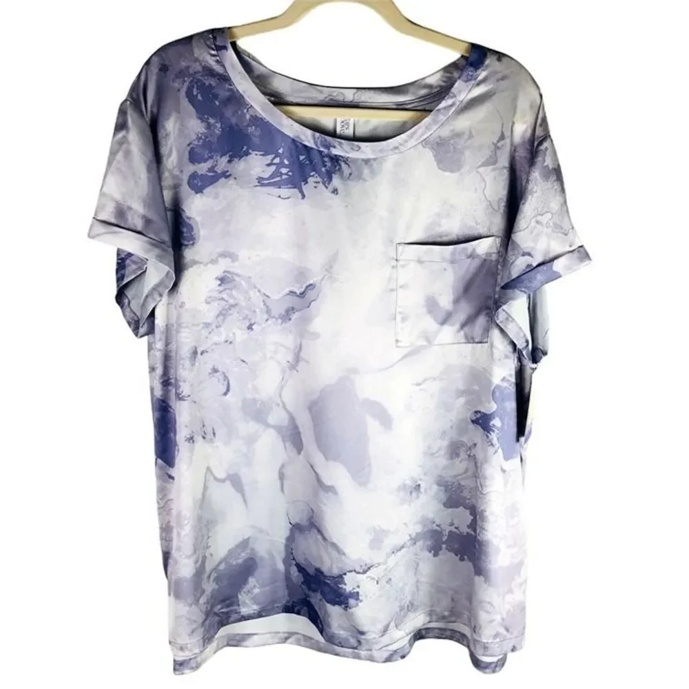 Stars Above Women's Sleep Shirt XXL Purple Tie Dye